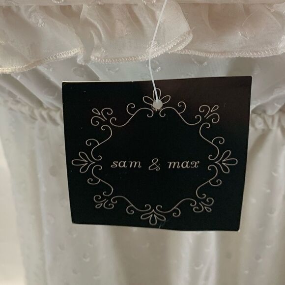 NWT SAM&MAX OFF WHITE SHEER POKADOT DRESS - Picture 8 of 10